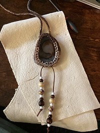 Brown stone necklace $25