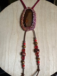 Red stone with beads $20